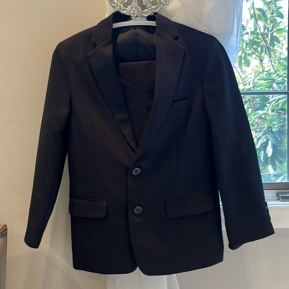 Van Heusen Two Piece Black Pinstriped suit size 10 regular